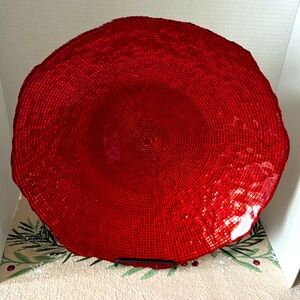 ‼️GONE ‼️ …Decorative Red Centre Piece Bowl, EUC.